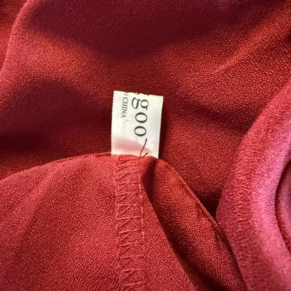 Nagoo Women’s Burgundy Red Ruffled Wrap Dress Size S - Picture 12 of 13